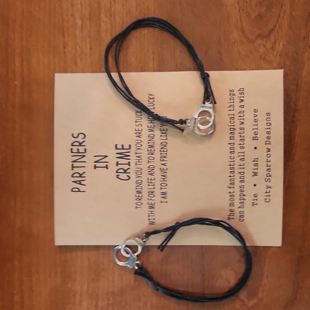 BFF Partners in Crime Adjustable Friendship Bracelets